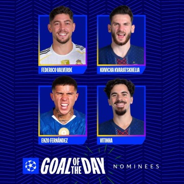 足球赛事-欧冠今日最佳进球候选：巴尔韦德、恩佐、维蒂尼亚、KK入围